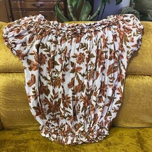 Free People Floral Off-Shoulder Women's Top